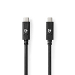 Nedis USB-kabel | USB 3.2 Gen 2 | USB-C™ Hann | USB-C™ Hann | 100 W | 4K@60Hz | 10 Gbps | Nikkel belagt | 1.00 m | Rund | PVC | Sort | Boks Nedis USB-kabel | USB 3.2 Gen 2 | USB-C™ Hann | USB-C™ Hann | 100 W | 4K@60Hz | 10 Gbps | Nikkel belagt | 1.00 m | Rund | PVC | Sort | Boks