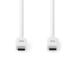 Nedis USB-kabel | USB 3.2 Gen 2 | USB-C™ Hann | USB-C™ Hann | 100 W | 4K@60Hz | 10 Gbps | Nikkel belagt | 1.00 m | Rund | PVC | Hvit | Boks Nedis USB-kabel | USB 3.2 Gen 2 | USB-C™ Hann | USB-C™ Hann | 100 W | 4K@60Hz | 10 Gbps | Nikkel belagt | 1.00 m | Rund | PVC | Hvit | Boks