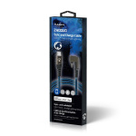 Nedis USB-kabel | USB 2.0 | Apple Lightning 8-Pinners | USB-C™ Hann | 60 W | 480 Mbps | Nikkel belagt | 1.00 m | Rund | Flettet / Nylon | Blå / Sort | Deksel Vindusboks