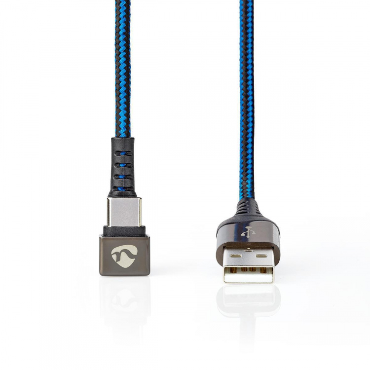 Nedis USB-kabel | USB 2.0 | USB-A Han | USB-C™ Hann | 480 Mbps | Gull belagt | 2.00 m | Rund | Flettet / Nylon | Blå / Sort | Deksel Vindusboks Nedis USB-kabel | USB 2.0 | USB-A Han | USB-C™ Hann | 480 Mbps | Gull belagt | 2.00 m | Rund | Flettet / Nylon | Blå / Sort | Deksel Vindusboks