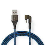 Nedis USB-kabel | USB 2.0 | USB-A Han | USB-C™ Hann | 480 Mbps | Gull belagt | 2.00 m | Rund | Flettet / Nylon | Blå / Sort | Deksel Vindusboks Nedis USB-kabel | USB 2.0 | USB-A Han | USB-C™ Hann | 480 Mbps | Gull belagt | 2.00 m | Rund | Flettet / Nylon | Blå / Sort | Deksel Vindusboks