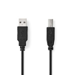 Nedis USB-kabel | USB 2.0 | USB-A Han | USB-B Han | 480 Mbps | Nikkel belagt | 5.00 m | Rund | PVC | Sort | Blister Nedis USB-kabel | USB 2.0 | USB-A Han | USB-B Han | 480 Mbps | Nikkel belagt | 5.00 m | Rund | PVC | Sort | Blister