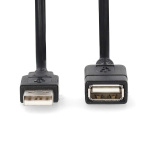 Nedis USB-kabel | USB 2.0 | USB-A Han | USB-A Hun | 480 Mbps | Nikkel belagt | 3.00 m | Rund | PVC | Sort | Label Nedis USB-kabel | USB 2.0 | USB-A Han | USB-A Hun | 480 Mbps | Nikkel belagt | 3.00 m | Rund | PVC | Sort | Label