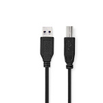 Nedis USB-kabel | USB 3.2 Gen 1 | USB-A Han | USB-B Han | 5 Gbps | Nikkel belagt | 2.00 m | Rund | PVC | Sort | Label Nedis USB-kabel | USB 3.2 Gen 1 | USB-A Han | USB-B Han | 5 Gbps | Nikkel belagt | 2.00 m | Rund | PVC | Sort | Label