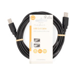 Nedis USB-kabel | USB 2.0 | USB-A Han | USB-A Han | 480 Mbps | Nikkel belagt | 3.00 m | Rund | PVC | Sort | Label