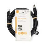 Nedis USB-kabel | USB 2.0 | USB-A Han | USB Mini-B 5 pins Han | 480 Mbps | Nikkel belagt | 3.00 m | Rund | PVC | Sort | Label