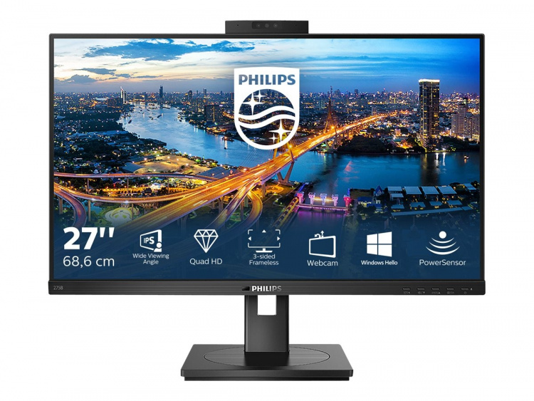 Philips B Line 275B1H 27 2560 x 1440 (2K) DVI HDMI DisplayPort 75Hz Pivot-skjerm