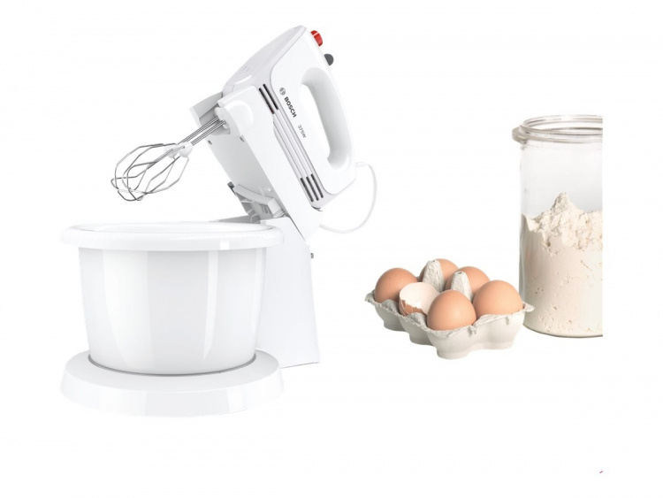 Bosch CleverMixx MFQ2600W Mixer Turbo-funksjon Hvit/rød