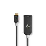 Nedis USB-C™ Adapter | USB 3.2 Gen 1 | USB-C™ Hann | DisplayPort Hun | 8K@30Hz | 0.20 m | Rund | Gull belagt | PVC | Antrasitt | Vindus boks Nedis USB-C™ Adapter | USB 3.2 Gen 1 | USB-C™ Hann | DisplayPort Hun | 8K@30Hz | 0.20 m | Rund | Gull belagt | PVC | Antrasitt | Vindus boks