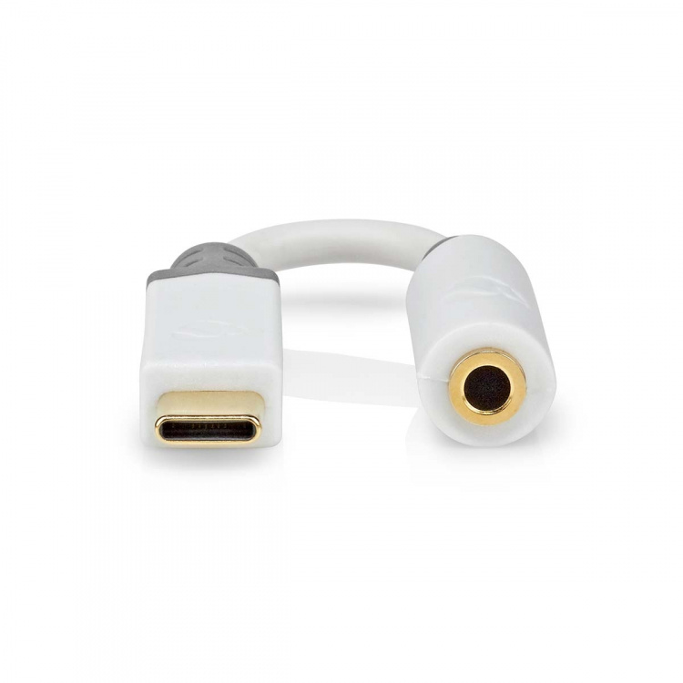 Nedis USB-C™ Adapter | USB 2.0 | USB-C™ Hann | 3.5 mm Hun | 0.10 m | Rund | Gull belagt | PVC | Hvit | Boks
