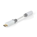 Nedis USB-C™ Adapter | USB 2.0 | USB-C™ Hann | 3.5 mm Hun | 0.10 m | Rund | Gull belagt | PVC | Hvit | Boks