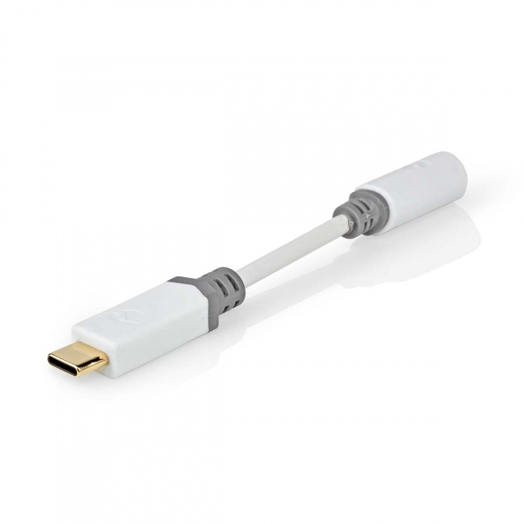 Nedis USB-C™ Adapter | USB 2.0 | USB-C™ Hann | 3.5 mm Hun | 0.10 m | Rund | Gull belagt | PVC | Hvit | Boks