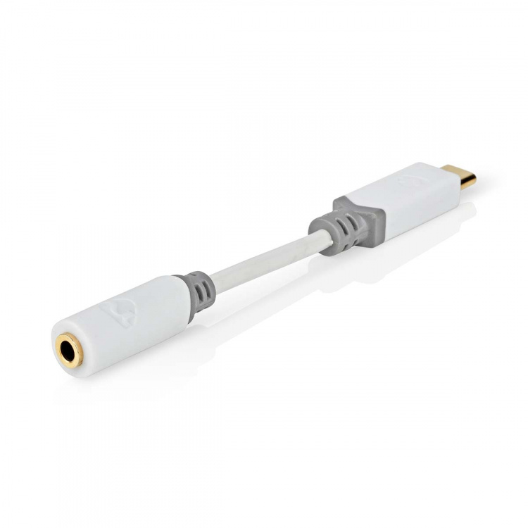 Nedis USB-C™ Adapter | USB 2.0 | USB-C™ Hann | 3.5 mm Hun | 0.10 m | Rund | Gull belagt | PVC | Hvit | Boks