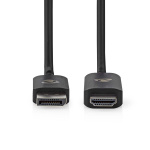 Nedis Displayport-adapter | DisplayPort Han | HDMI ™ -kontakt | 8K@30Hz | Nikkel belagt | Rett | 1.80 m | Rund | TPE | Sort | Boks