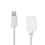 Nedis Mini Displayport-kabel | DisplayPort 1.2 | Mini DisplayPort Han | DisplayPort Hun | 21.6 Gbps | Nikkel belagt | 0.20 m | Rund | PVC | Hvit | Boks