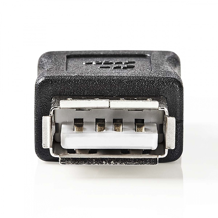 Nedis USB-A Adapter | USB 2.0 | USB-A Hun | USB-A Hun | 480 Mbps | Rund | Nikkel belagt | PVC | Sort | Boks