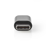 Nedis USB-C™ Adapter | USB 2.0 | USB-C™ Hann | USB Micro-B Hun | 480 Mbps | Rund | Nikkel belagt | Sort | Boks