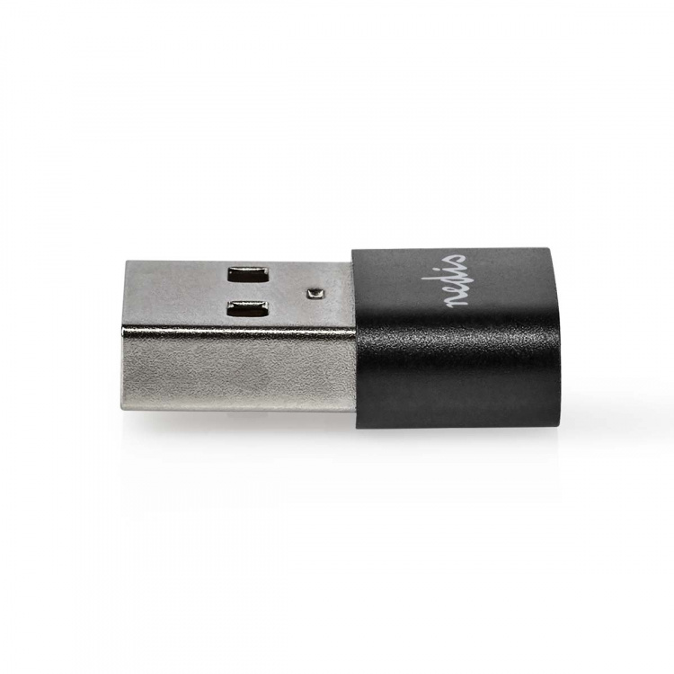 Nedis USB-A Adapter | USB 2.0 | USB-A Han | USB-C™ Hunn | 480 Mbps | Rund | Nikkel belagt | Sort | Boks Nedis USB-A Adapter | USB 2.0 | USB-A Han | USB-C™ Hunn | 480 Mbps | Rund | Nikkel belagt | Sort | Boks