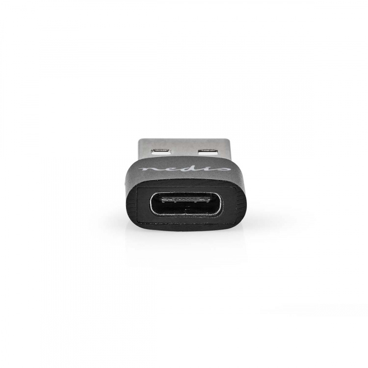 Nedis USB-A Adapter | USB 2.0 | USB-A Han | USB-C™ Hunn | 480 Mbps | Rund | Nikkel belagt | Sort | Boks Nedis USB-A Adapter | USB 2.0 | USB-A Han | USB-C™ Hunn | 480 Mbps | Rund | Nikkel belagt | Sort | Boks