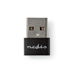 Nedis USB-A Adapter | USB 2.0 | USB-A Han | USB-C™ Hunn | 480 Mbps | Rund | Nikkel belagt | Sort | Boks Nedis USB-A Adapter | USB 2.0 | USB-A Han | USB-C™ Hunn | 480 Mbps | Rund | Nikkel belagt | Sort | Boks