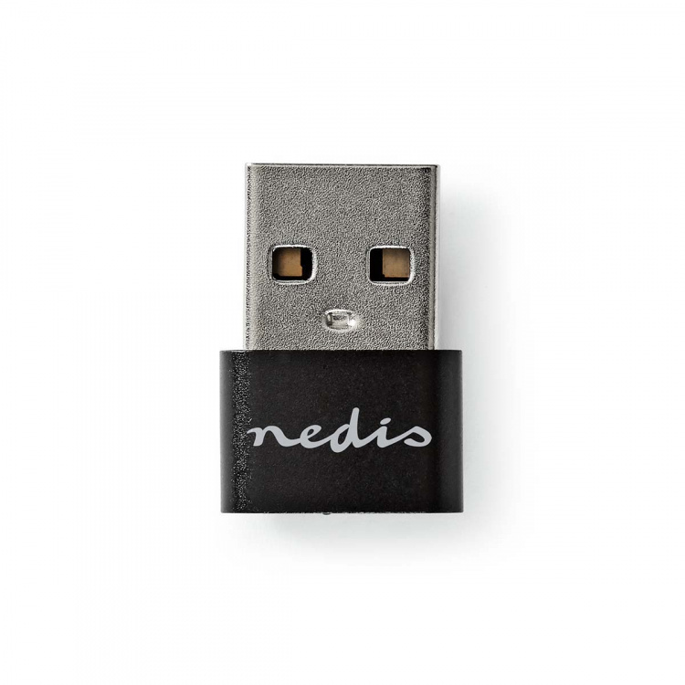 Nedis USB-A Adapter | USB 2.0 | USB-A Han | USB-C™ Hunn | 480 Mbps | Rund | Nikkel belagt | Sort | Boks Nedis USB-A Adapter | USB 2.0 | USB-A Han | USB-C™ Hunn | 480 Mbps | Rund | Nikkel belagt | Sort | Boks