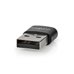 Nedis USB-A Adapter | USB 2.0 | USB-A Han | USB-C™ Hunn | 480 Mbps | Rund | Nikkel belagt | Sort | Boks Nedis USB-A Adapter | USB 2.0 | USB-A Han | USB-C™ Hunn | 480 Mbps | Rund | Nikkel belagt | Sort | Boks