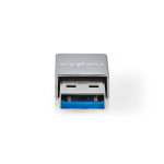Nedis USB-A Adapter | USB 3.2 Gen 1 | USB-A Han | USB-C™ Hunn | 5 Gbps | Rund | Nikkel belagt | Sort | Boks