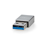 Nedis USB-A Adapter | USB 3.2 Gen 1 | USB-A Han | USB-C™ Hunn | 5 Gbps | Rund | Nikkel belagt | Sort | Boks
