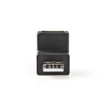Nedis USB-A Adapter | USB 2.0 | USB-A Han | USB-A Hun | 480 Mbps | Rund | Nikkel belagt | PVC | Sort | Boks