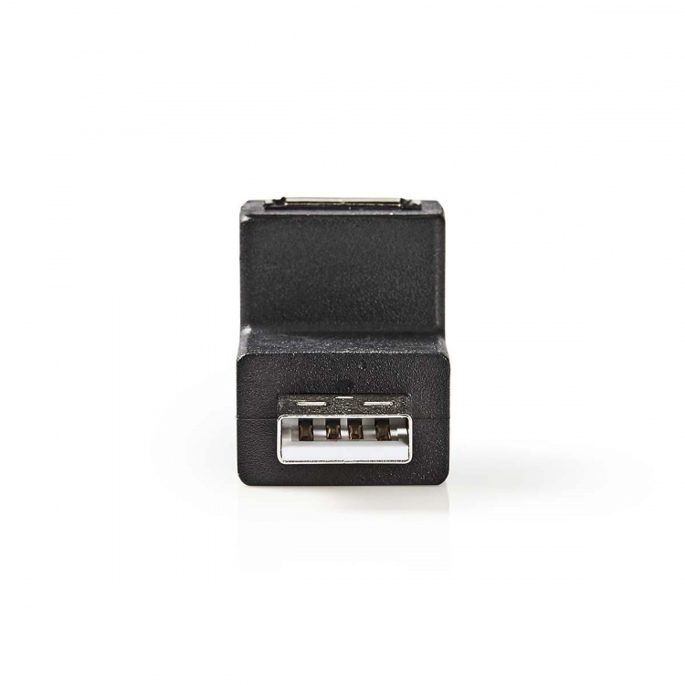 Nedis USB-A Adapter | USB 2.0 | USB-A Han | USB-A Hun | 480 Mbps | Rund | Nikkel belagt | PVC | Sort | Boks