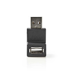 Nedis USB-A Adapter | USB 2.0 | USB-A Han | USB-A Hun | 480 Mbps | Rund | Nikkel belagt | PVC | Sort | Boks