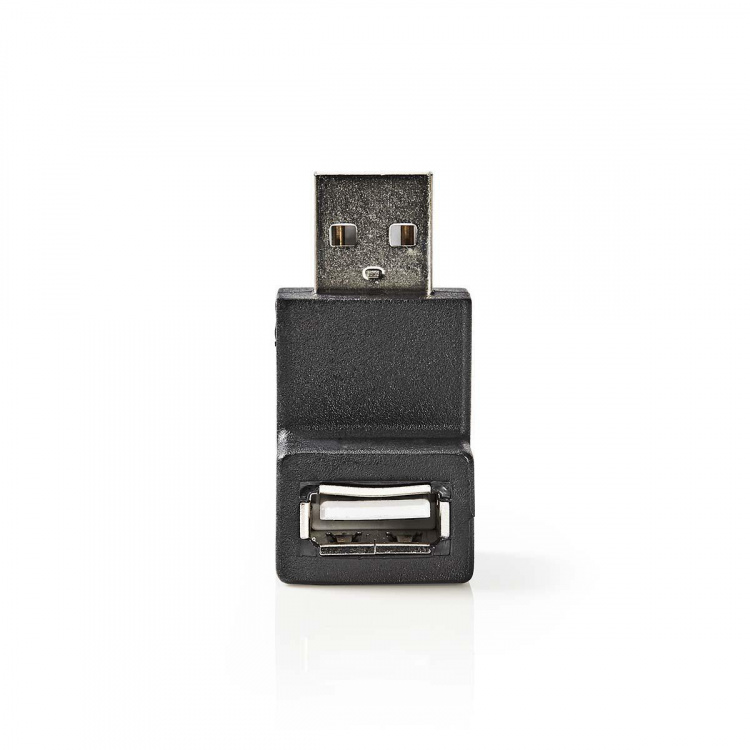Nedis USB-A Adapter | USB 2.0 | USB-A Han | USB-A Hun | 480 Mbps | Rund | Nikkel belagt | PVC | Sort | Boks