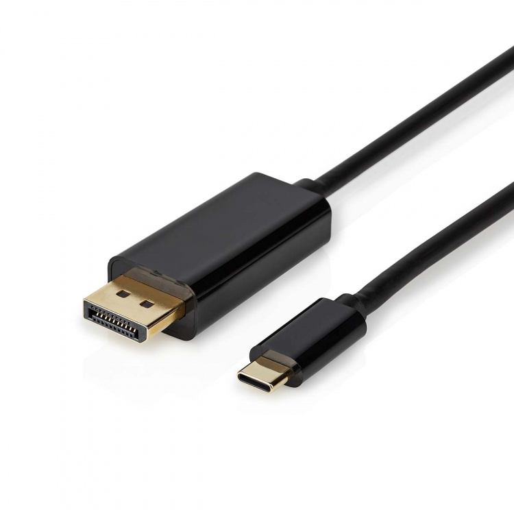 Nedis USB-C™ Adapter | USB 3.2 Gen 1 | USB-C™ Hann | DisplayPort Han | 4K@60Hz | 2.00 m | Rund | Gull belagt | PVC | Sort | Boks Nedis USB-C™ Adapter | USB 3.2 Gen 1 | USB-C™ Hann | DisplayPort Han | 4K@60Hz | 2.00 m | Rund | Gull belagt | PVC | Sort | Boks