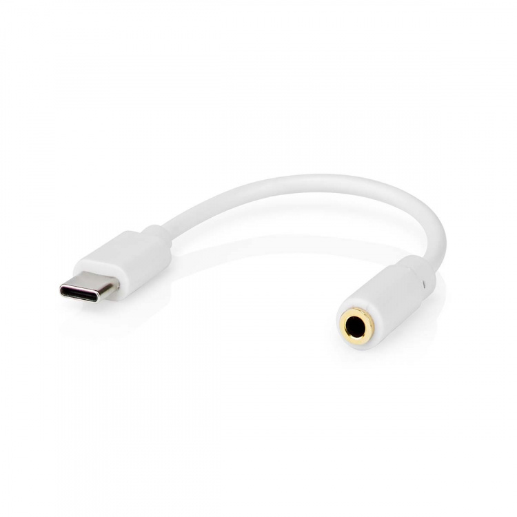 Nedis USB-C™ Adapter | USB 2.0 | USB-C™ Hann | 3.5 mm Hun | 0.10 m | Rund | Nikkel belagt | PVC | Hvit | Boks Nedis USB-C™ Adapter | USB 2.0 | USB-C™ Hann | 3.5 mm Hun | 0.10 m | Rund | Nikkel belagt | PVC | Hvit | Boks