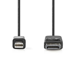 Nedis Mini Displayport-kabel | DisplayPort 1.2 | Mini DisplayPort Han | DisplayPort Han | 21.6 Gbps | Nikkel belagt | 2.00 m | Rund | PVC | Sort | Label Nedis Mini Displayport-kabel | DisplayPort 1.2 | Mini DisplayPort Han | DisplayPort Han | 21.6 Gbps | Nikkel belagt | 2.00 m | Rund | PVC | Sort | Label