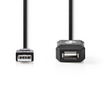 Nedis Aktiv USB-kabel | USB 2.0 | USB-A Han | USB-A Hun | 480 Mbps | 20.0 m | Rund | Nikkel belagt | PVC | Kobber | Label Nedis Aktiv USB-kabel | USB 2.0 | USB-A Han | USB-A Hun | 480 Mbps | 20.0 m | Rund | Nikkel belagt | PVC | Kobber | Label