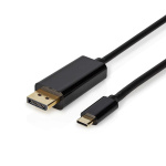 Nedis USB-C™ Adapter | USB 3.2 Gen 1 | USB-C™ Hann | DisplayPort Han | 4K@60Hz | 2.00 m | Rund | Gull belagt | PVC | Sort | Label
