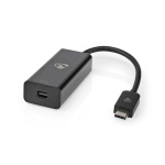 Nedis USB-C™ Adapter | USB 3.2 Gen 1 | USB-C™ Hann | Mini DisplayPort Hun | 8K@60Hz | 0.20 m | Rund | Nikkel belagt | PVC | Sort | Plastpose