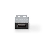 Nedis USB-A Adapter | USB 3.2 Gen 1 | USB-A Han | USB-C™ Hunn | 5 Gbps | Rund | Nikkel belagt | Sølv | Deksel Vindusboks