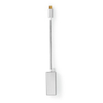 Nedis USB-C™ Adapter | USB 3.2 Gen 1 | USB-C™ Hann | DisplayPort Hun | 0.20 m | Rund | Gull belagt | Flettet / Nylon | Sølv | Deksel Vindusboks