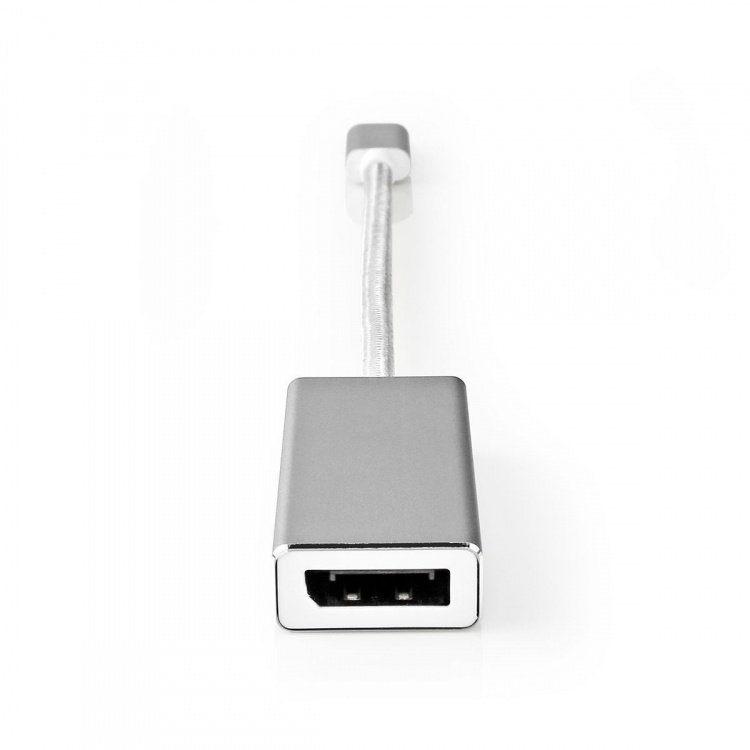 Nedis USB-C™ Adapter | USB 3.2 Gen 1 | USB-C™ Hann | DisplayPort Hun | 0.20 m | Rund | Gull belagt | Flettet / Nylon | Sølv | Deksel Vindusboks