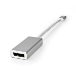 Nedis USB-C™ Adapter | USB 3.2 Gen 1 | USB-C™ Hann | DisplayPort Hun | 0.20 m | Rund | Gull belagt | Flettet / Nylon | Sølv | Deksel Vindusboks