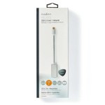 Nedis USB-C™ Adapter | USB 3.2 Gen 1 | USB-C™ Hann | DisplayPort Hun | 0.20 m | Rund | Gull belagt | Flettet / Nylon | Sølv | Deksel Vindusboks