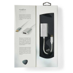 Nedis USB-C™ Adapter | USB 3.2 Gen 1 | USB-C™ Hann | DisplayPort Hun / USB-C™ Hunn | 4K@60Hz | Power delivery | 0.20 m | Rund | Gull belagt | Flettet / Nylon | Sølv | Deksel Vindusboks