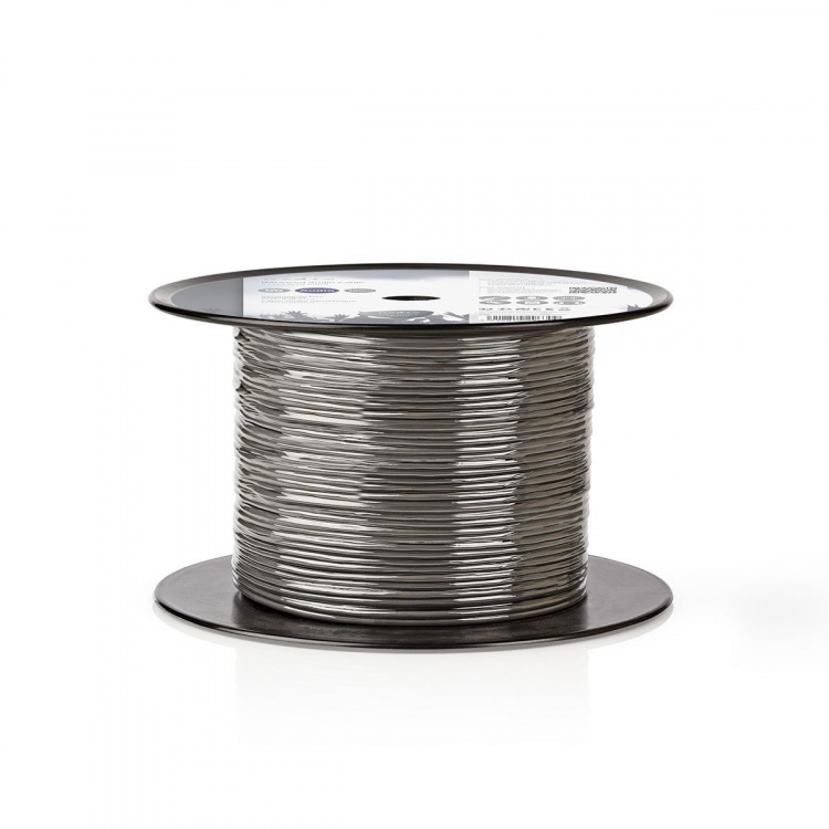 Nedis lydkabel | 4 x 0.16 mm² | Kobber | 100.0 m | Rund | PVC | Mørk Grå | Rull