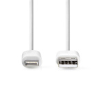 Nedis Lightning Kabel | USB 2.0 | Apple Lightning 8-Pinners | USB-A Han | 480 Mbps | Nikkel belagt | 3.00 m | Rund | PVC | Hvit | Label Nedis Lightning Kabel | USB 2.0 | Apple Lightning 8-Pinners | USB-A Han | 480 Mbps | Nikkel belagt | 3.00 m | Rund | PVC | Hvit | Label