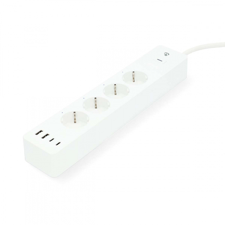 Nedis SmartLife Power Strip | 2x USB-A / 2x USB-C™ / 4x plug with earth contact (CEE 7/3) | 16 A | 3680 W | 2.00 m | 0 - 55 °C | Android™ / IOS | Hvit