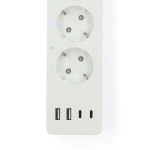 Nedis SmartLife Power Strip | 2x USB-A / 2x USB-C™ / 4x plug with earth contact (CEE 7/3) | 16 A | 3680 W | 2.00 m | 0 - 55 °C | Android™ / IOS | Hvit