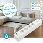 Nedis SmartLife Power Strip | 2x USB-A / 2x USB-C™ / 4x plug with earth contact (CEE 7/3) | 16 A | 3680 W | 2.00 m | 0 - 55 °C | Android™ / IOS | Hvit