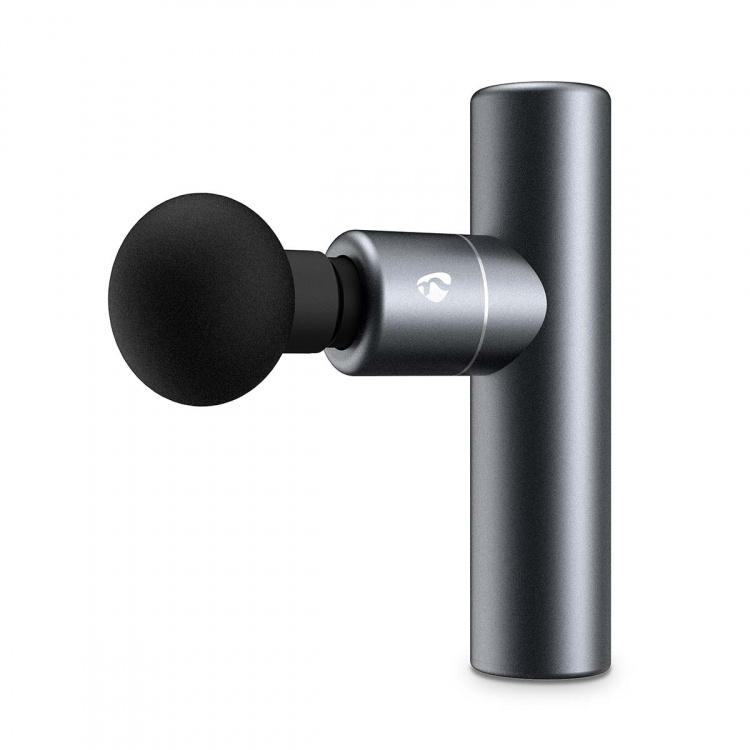 Nedis SmartLife Sports Massasje Pistol | Accu drevet | Oppladningsbar | 5 Massage Modes | Flatt hode / Konisk hode / Sfærisk hode / Snøreveske / U-formet hode | Mørk Grå